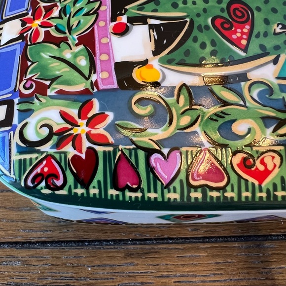 Vintage MIKASA Christmas Tree Porcelain Trinket Box, Festive Theme By Jenny Faw - Picture 9 of 11